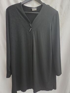 Artex Black Women's Long-Sleeve Button-Front Cardigan Sweater